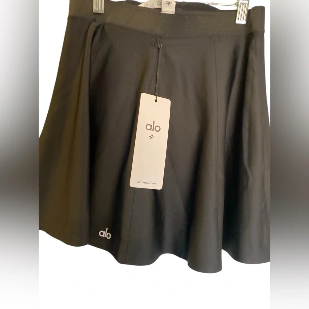 NWT Alo airlift down the line tennis skirt BLACK Size:S